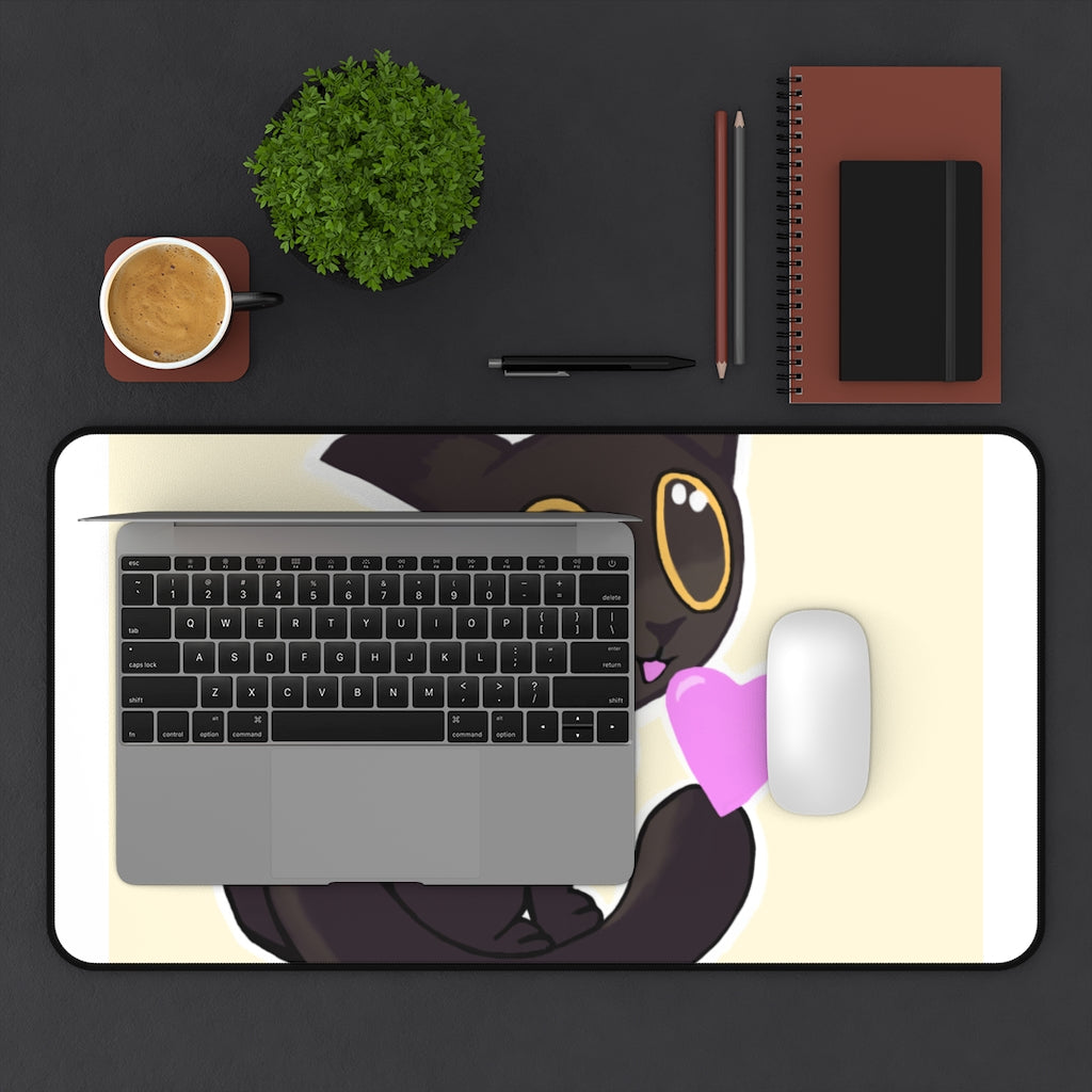 Black Kitty Desk Mat