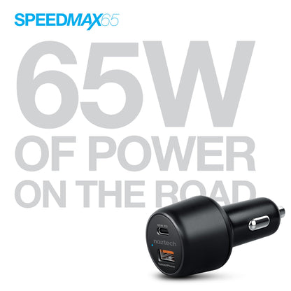 Naztech SpeedMax65 PD65W + QC3 Car Charger Black (15485-HYP)