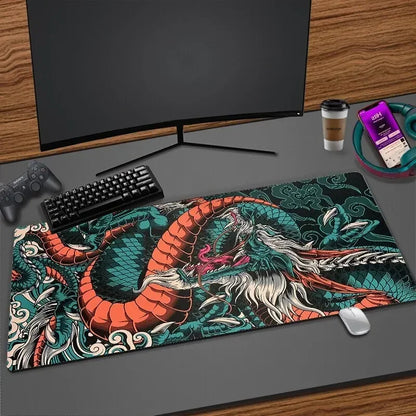 Japanese Dragon Large Gaming Mousepad XXL Keyboard Gamer Mouse Pad on