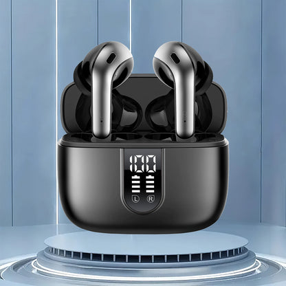 LIFEBEE True Wireless Earplugs, TWS Earphones with Microphone, In Ear Earphones for Work/Gym, Hi Fi Stereo Earphones with LED Di