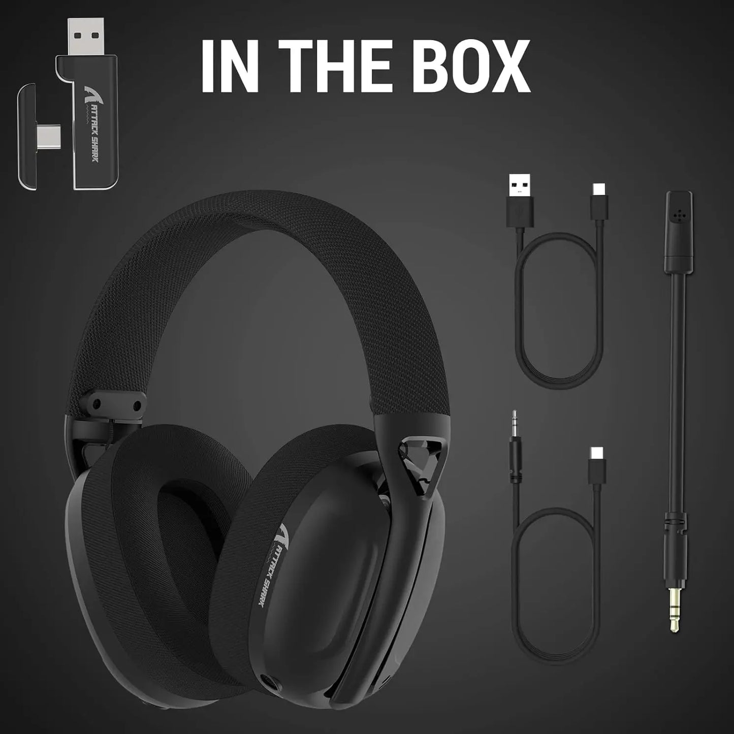 ATTACK SHARK L80 Ultra Light Wireless Tri-Mode connection Dual interface Pro-G Drivers noise-canceling microphone Gaming Headset