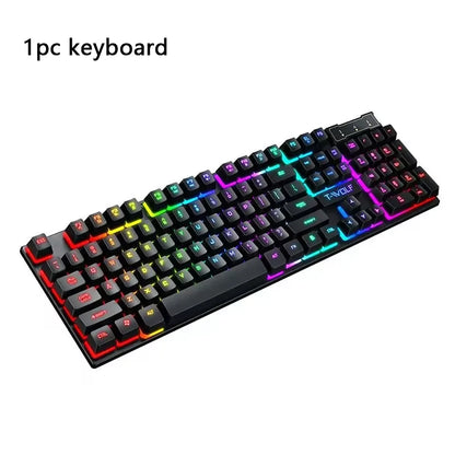 RGB Gaming Keyboard and Mouse Kit Backlit USB Wired Computer Keyboard and Mouse Combo 104 Keycaps for Pc Gamer Laptop