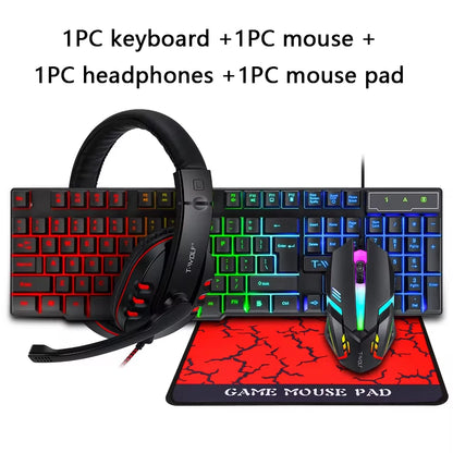 RGB Gaming Keyboard and Mouse Kit Backlit USB Wired Computer Keyboard and Mouse Combo 104 Keycaps for Pc Gamer Laptop