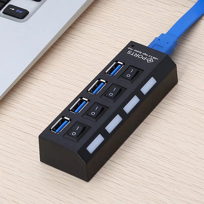 USB 3.0 Hub with LED Light 4 USB Ports