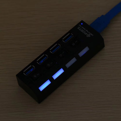 USB 3.0 Hub with LED Light 4 USB Ports